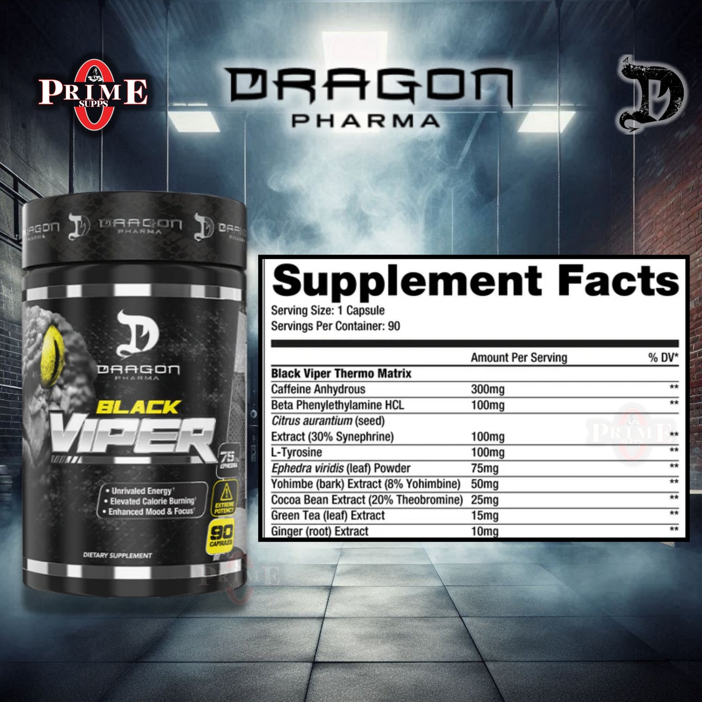 BLACK VIPER 90 CAPSULAS - DRAGON PHARMA