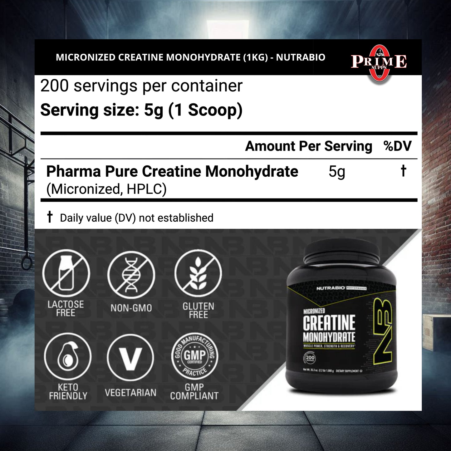 CREATINA MONOHIDRATADA MICRONIZADA (1 KG) (PUREZA DE GRADO FARMACEUTICO) - NUTRABIO