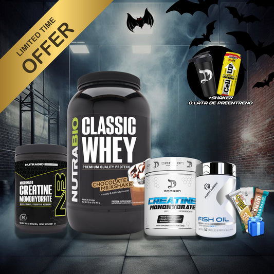 PACK 1 : WHEY PROTEIN 2LB + CREATINA 300GR + OMEGA 3 + 2 REGALOS