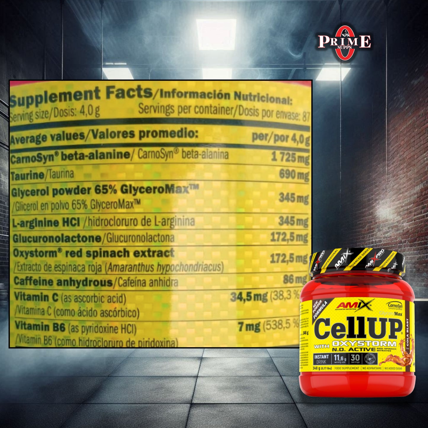 CELL UP CON OXYSTORM (87 SCOOPS) - AMIX NUTRITION