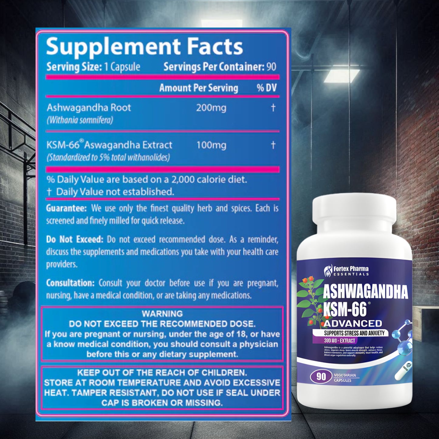 ASHWAGANDHA KSM-66® ADVANCED (90 CAPSULAS) - FORTEX CLINIC
