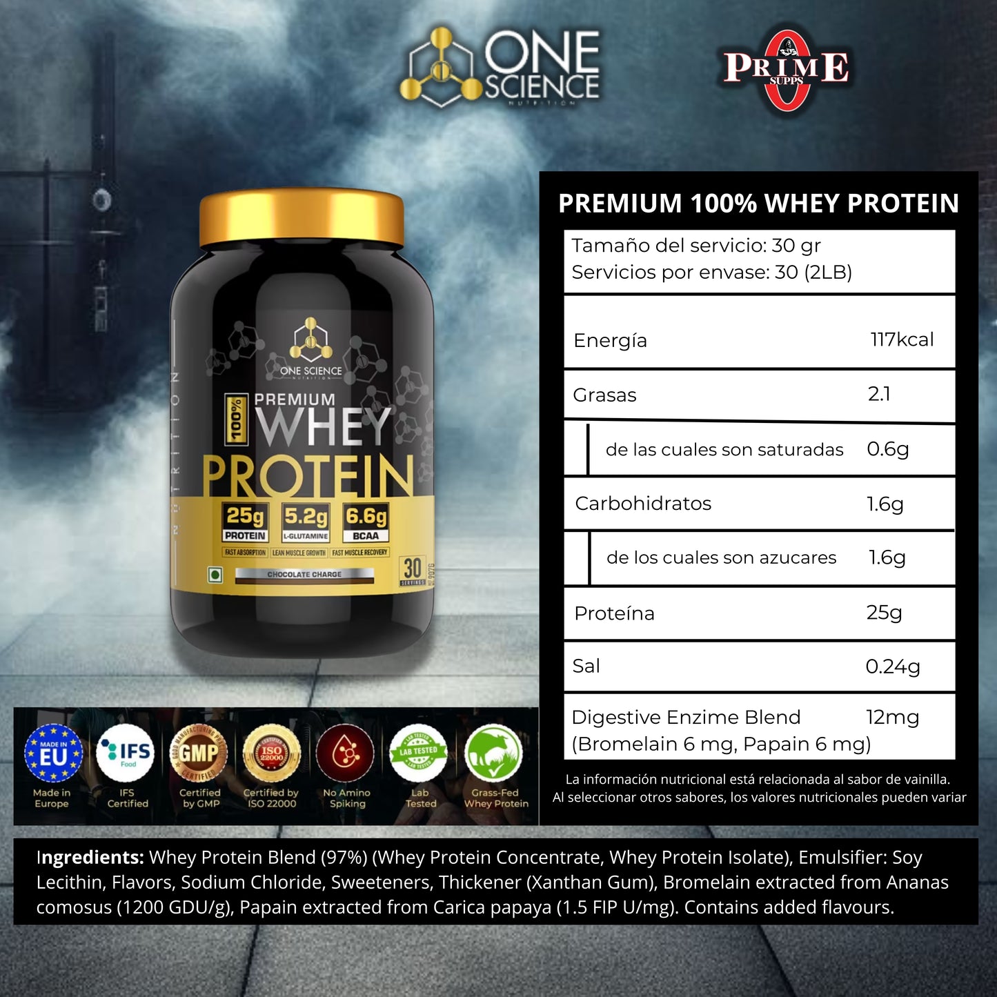 PREMIUM 100% WHEY PROTEIN 2LB - ONE SCIENCE NUTRITION