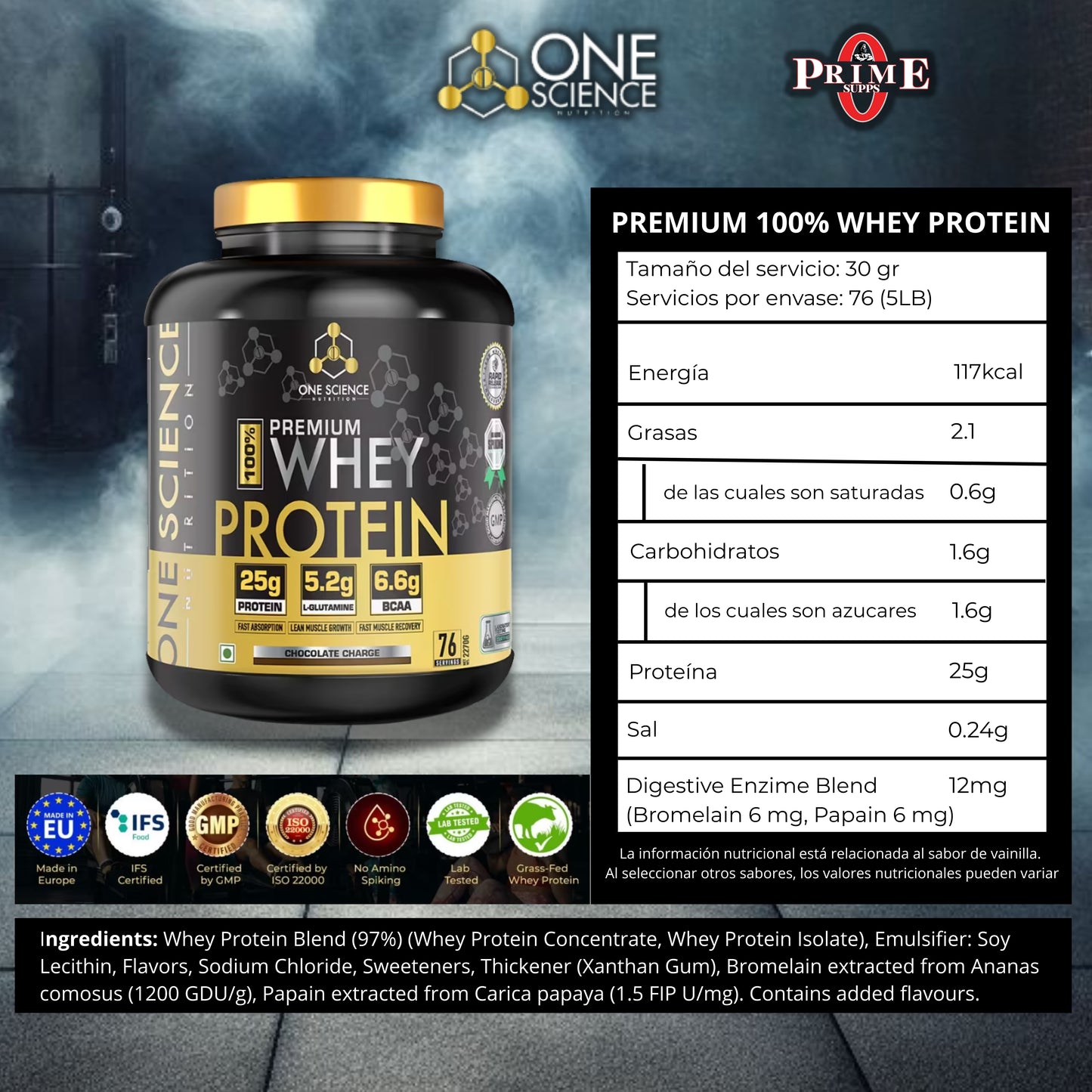 PREMIUM 100% WHEY PROTEIN 5LB - ONE SCIENCE NUTRITION