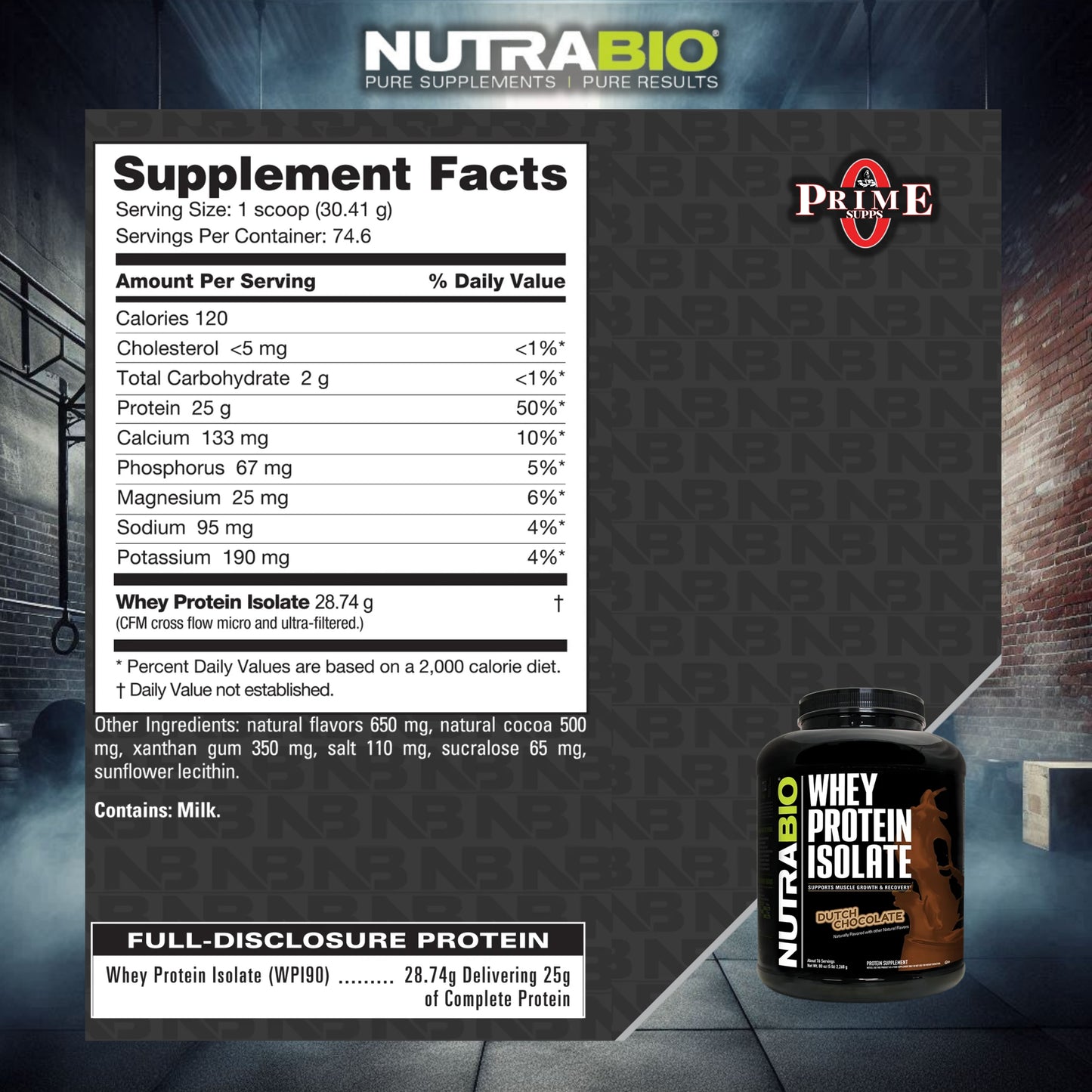 WHEY PROTEIN ISOLATE 5LB - NUTRABIO