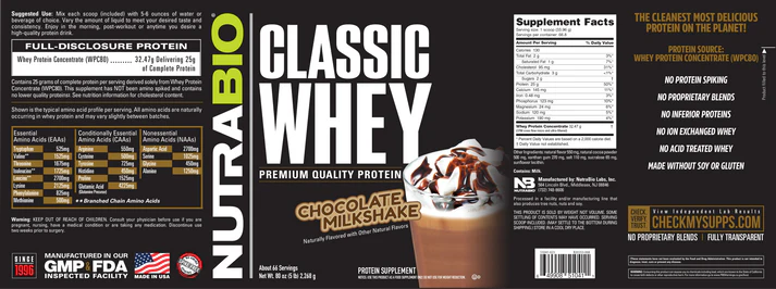 CLASSIC WHEY 5LB - NUTRABIO