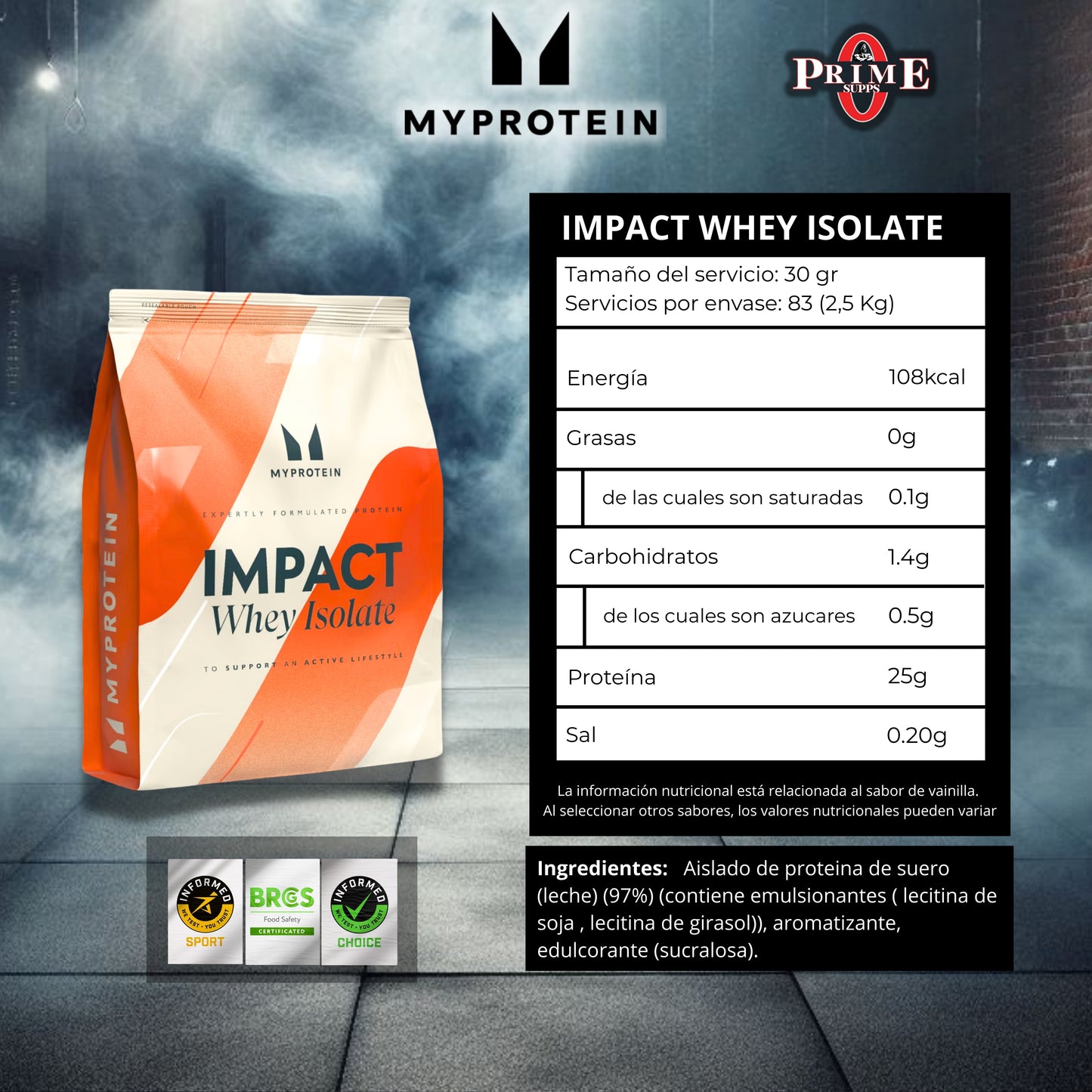 IMPACT WHEY ISOLATE 2,5KG - MYPROTEIN