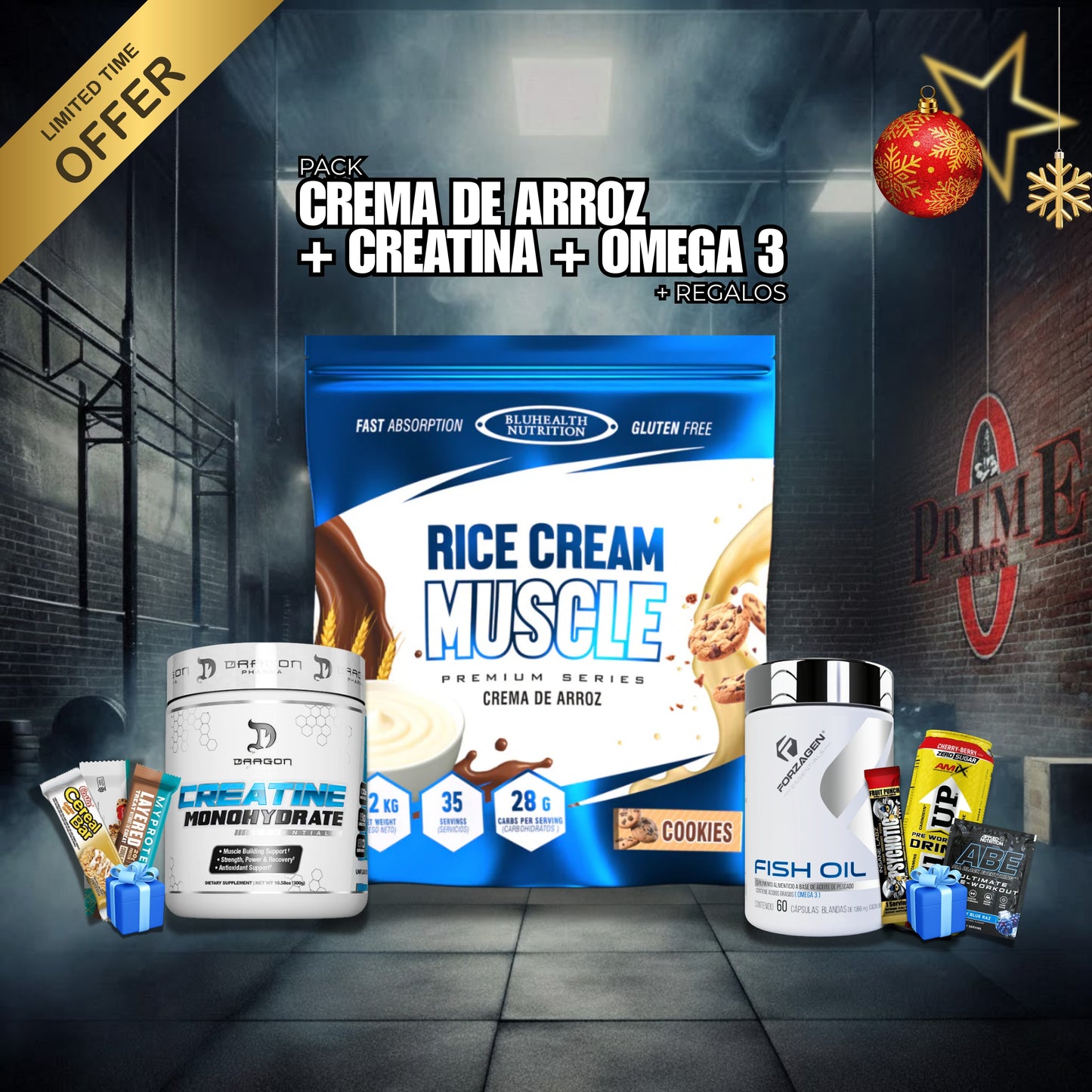 PÁCK 1: CREMA DE ARROZ + CREATINA + OMEGA 3