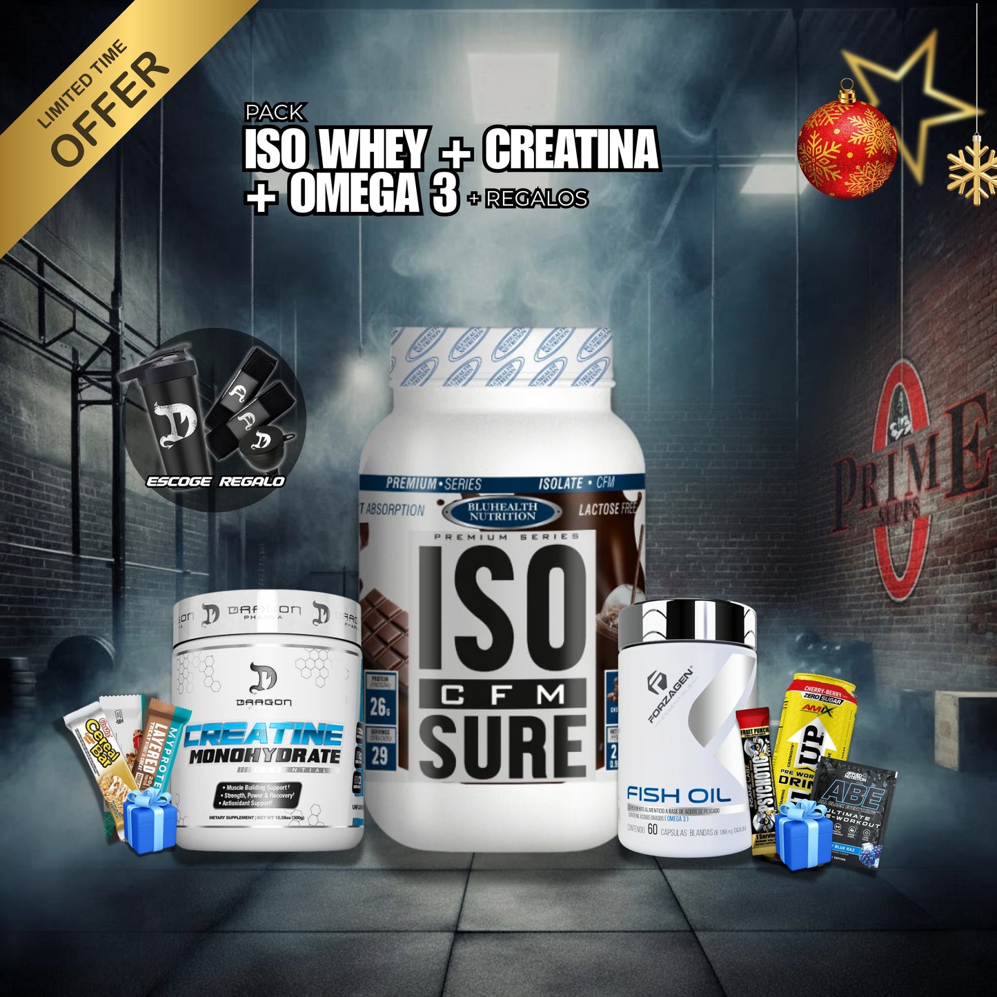PACK: ISO WHEY + CREATINA DRAGON + OMEGA 3