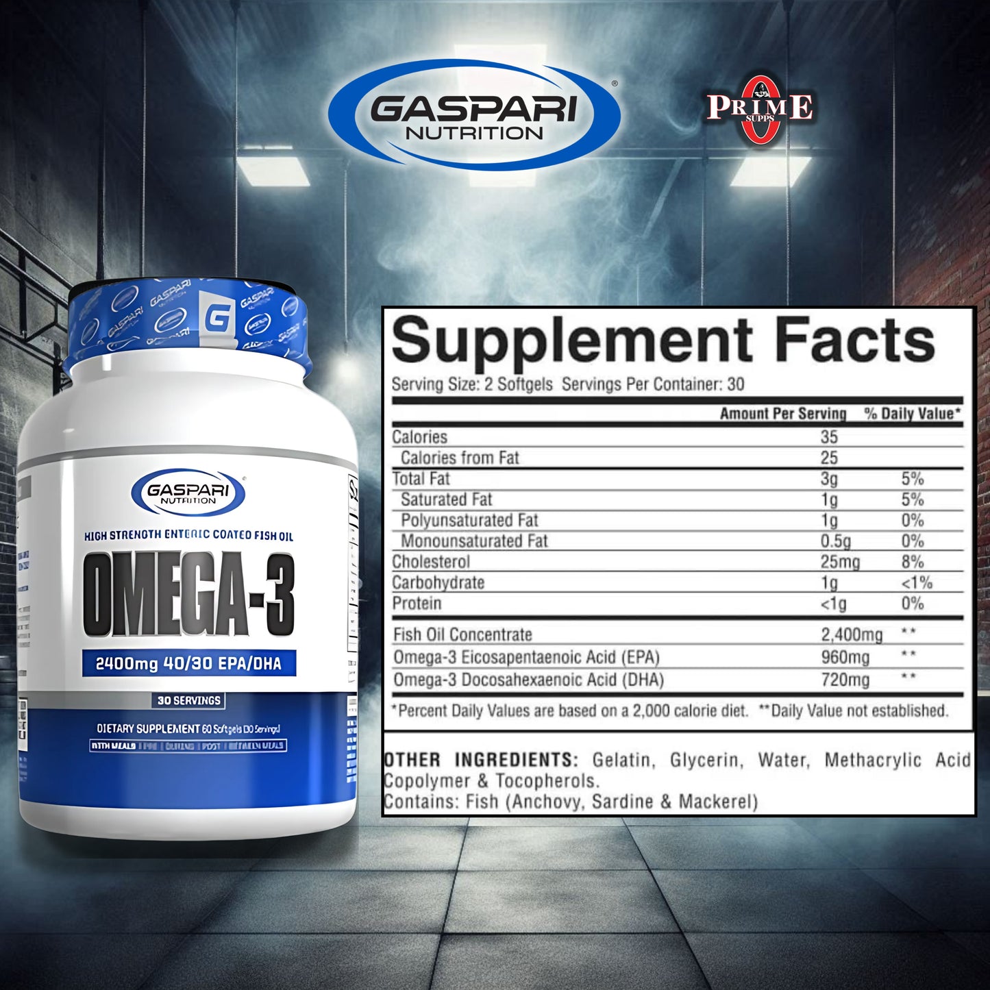 OMEGA 3 (60 CAPSULAS - ULTRACONCENTRADO) - GASPARI NUTRITION