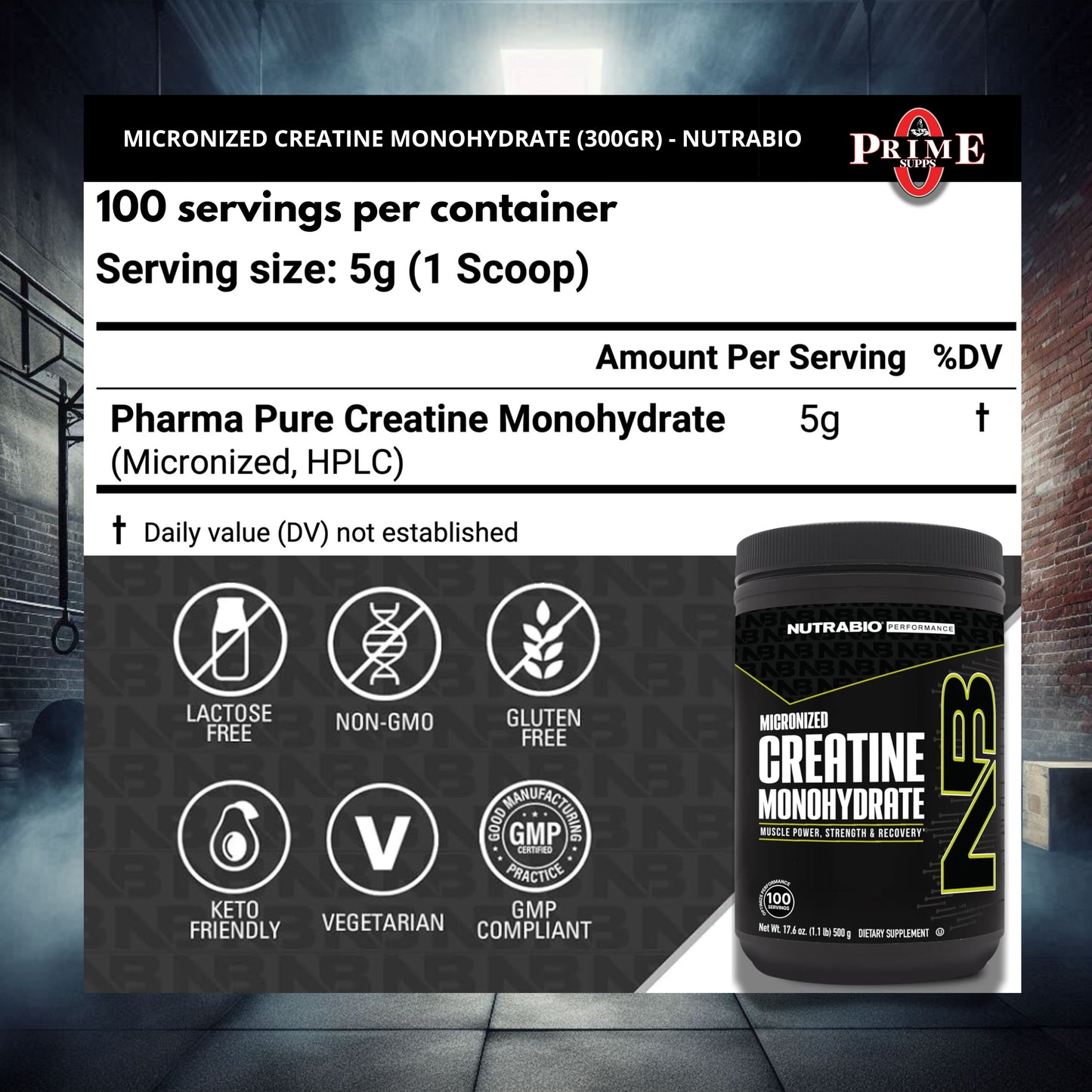 CREATINA MONOHIDRATADA MICRONIZADA (500 GR) (PUREZA DE GRADO FARMACEUTICO) - NUTRABIO
