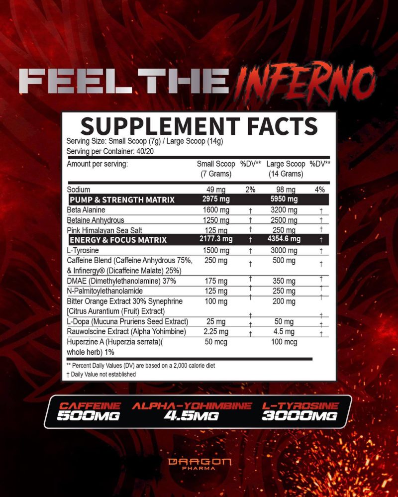 PREENTRENO VENOM INFERNO (BRAZO DE 50 LIMON)(40 SERVS) - DRAGONPHARMA