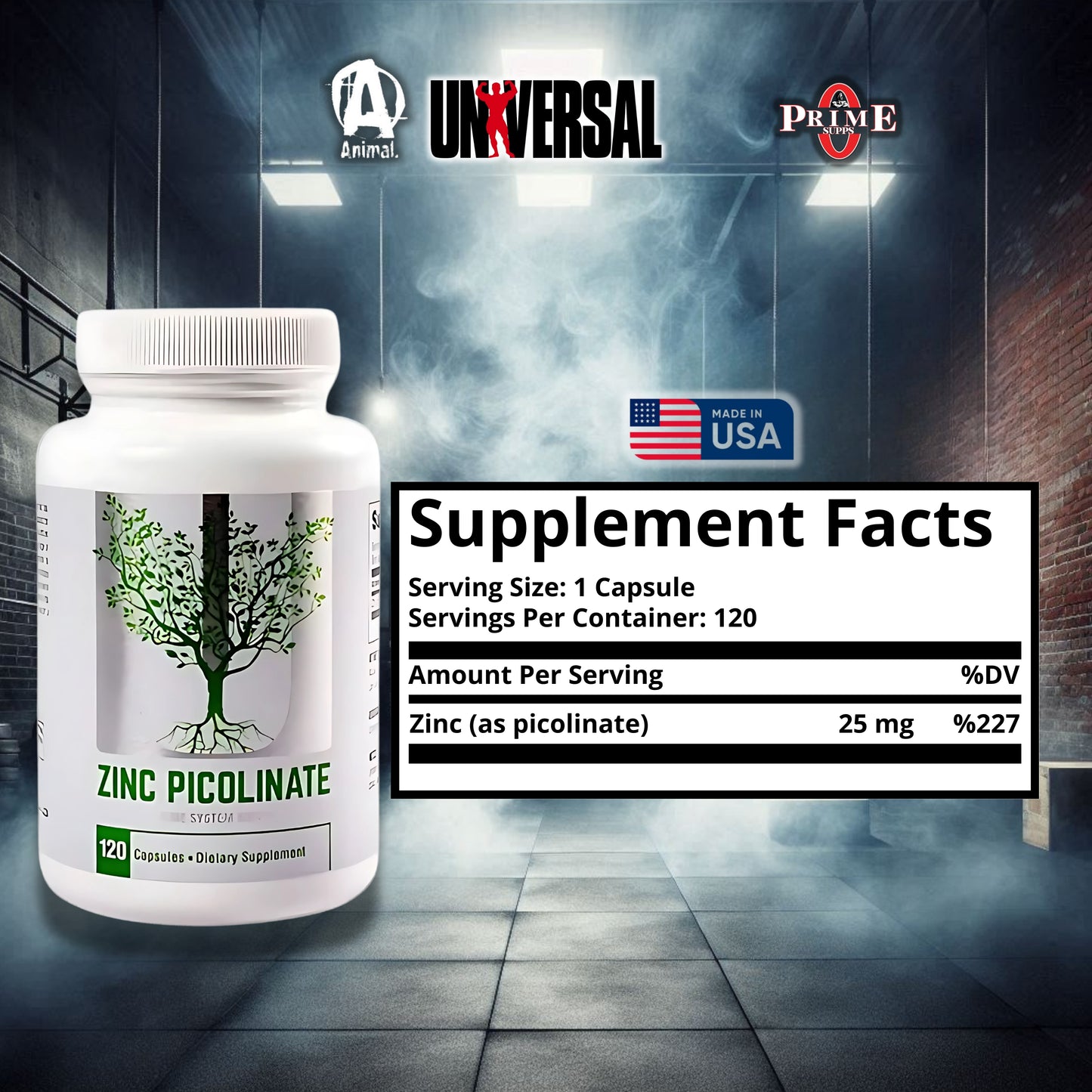 ZINC PICOLINATE 120 CAPSULAS - EE.UU ANIMAL UNIVERSAL NUTRITION