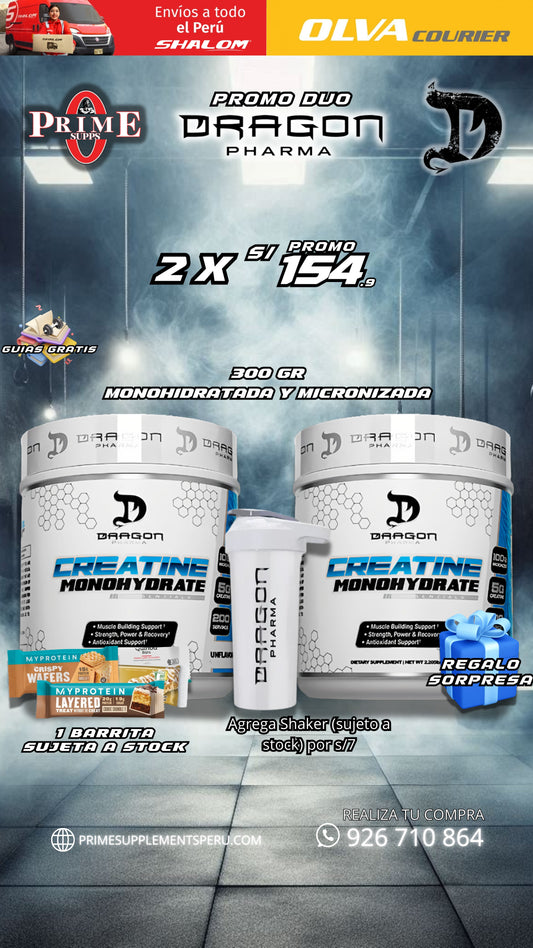 DUO CREATINA DRAGONPHARMA + 2 REGALOS 🎁 (PROMO)
