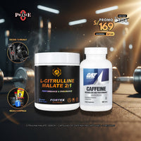 CITRULINA MALATO (300GR) + CAPSULAS DE CAFEINA (100 CAPSULAS) + 2 REGALOS