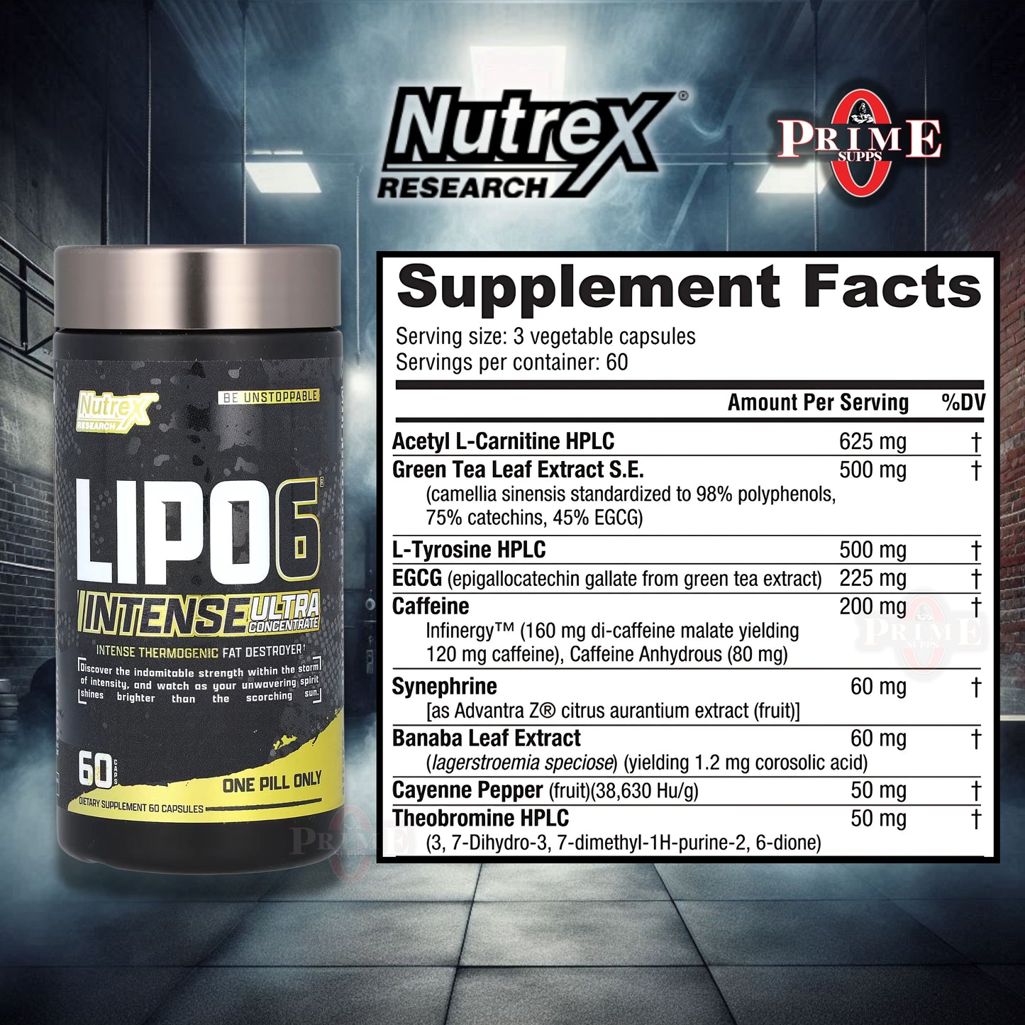 LIPO 6 BLACK INTENSE ULTRA CONCENTRATE - VERSIÓN MEJORADA - 60 CAPSULAS - NUTREX