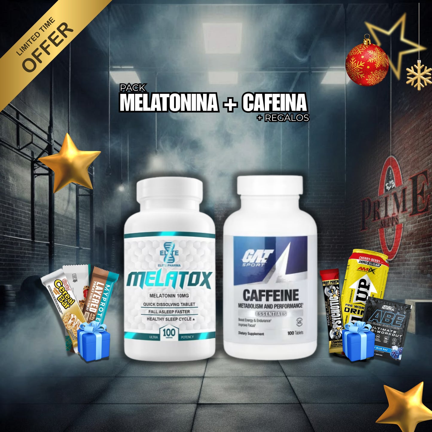 PACK RENDIMIENTO 100: MELATONINA + CAFEINA