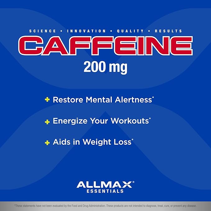Cafeina 200mg, 100 capsulas - Allmax