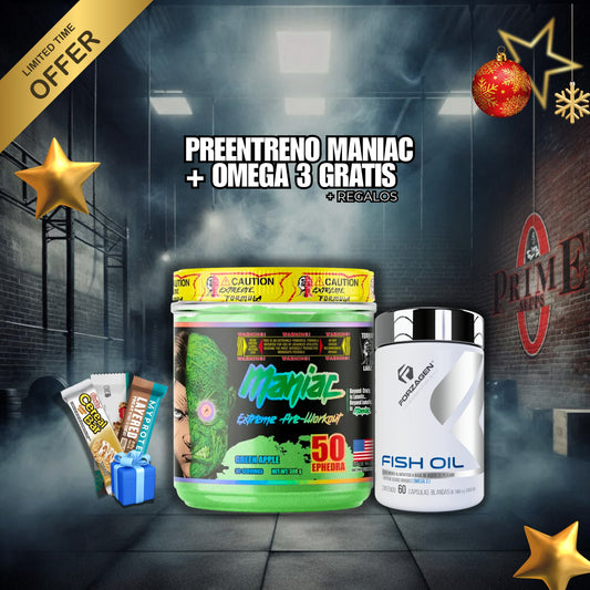 PREENTRENO MANIAC + OMEGA 3 GRATIS