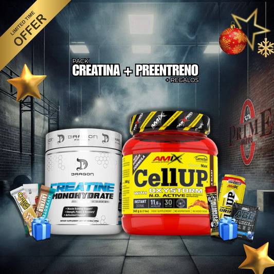 PACK: PREENTRENO CELL UP CON GLICEROL + CREATINA 300GR DRAGONPHARMA