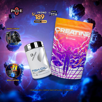 CREATINA (1KG) + OMEGA 3(60 CAPSULAS)  + 2 REGALOS