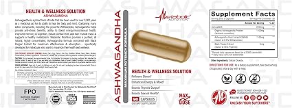 ASHWAGANDHA (90 CAPSULAS) - METABOLIC NUTRITION