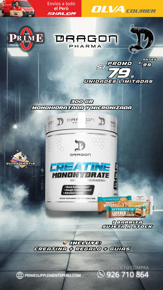 CREATINA DRAGONPHARMA 300GR + REGALO 🎁 (PROMO)