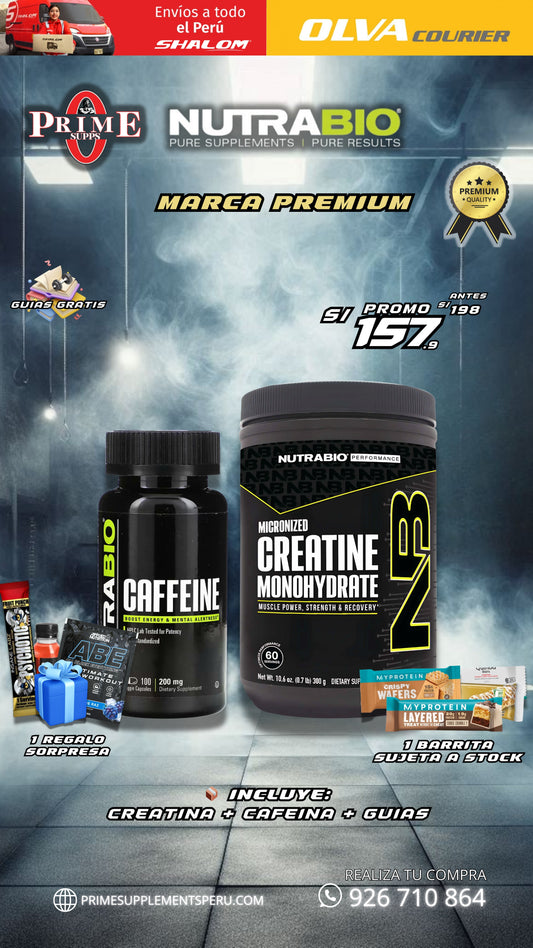 PACK CREATINA + CAFEINA - NUTRABIO (PROMO)