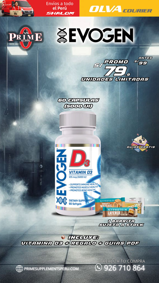 VITAMINA D3 5000 UI EVOGEN + REGALO 🎁 (PROMO)