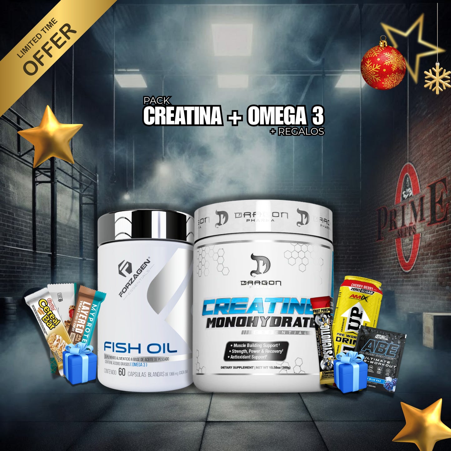 PACK: CREATINA DRAGON + OMEGA 3 F0RZAGEN