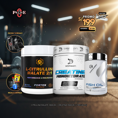 CITRULINA MALATE (300GR) + CREATINA (300GR) + 2 REGALOS)